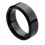 Black Tungsten Carbide Ring, High Polish Black..