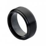 Tungsten Carbide Ring, Flat Brushed Center With..