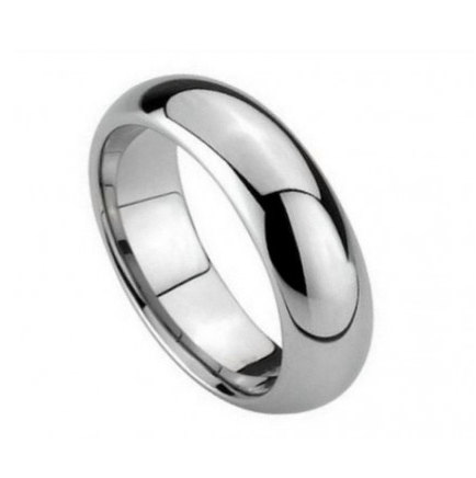 Wedding Band, Tungsten Carbide Polished Shiny Domed Ring 5.5mm
